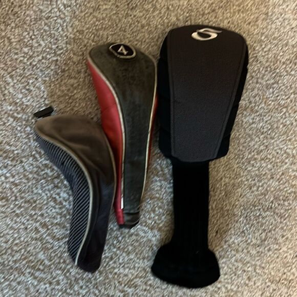 Set of 3 worn old hybrid & 5 head cover covers - Picture 2 of 3
